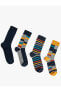 4'lü Soket Çorap Seti Geometrik Desenli Çok Renkli