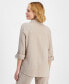 ფოტო #2 პროდუქტის Petite Cotton Button-Front Roll-Sleeve Shirt