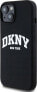 DKNY DKNY Liquid Silicone White Printed Logo MagSafe - Etui iPhone 15 / 14 / 13 (czarny)