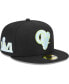 Фото #1 товара Men's Black Los Angeles Rams Multi 59FIFTY Fitted Hat