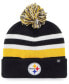 Фото #1 товара Men's Black Pittsburgh Steelers State Line Cuffed Knit Hat with Pom
