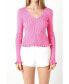 Фото #1 товара Women's Frill V neck Knit Top