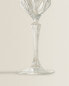 Engraved crystalline water glass