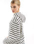 Фото #4 товара Pieces lightweight super soft hoodie in navy stripe