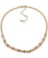 Фото #1 товара KARL LAGERFELD PARIS gold-Tone Multicolor Rondelle Necklace, 16" + 3" extender