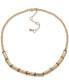 Фото #1 товара Gold-Tone Multicolor Rondelle Necklace, 16" + 3" extender