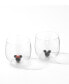 Фото #2 товара Mickey Minnie Icon Short Drinking Glass, Set of 2