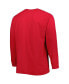 ფოტო #2 პროდუქტის Men's Red Wisconsin Badgers Big and Tall Two-Hit Raglan Long Sleeve T-shirt