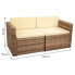 Set of furniture Alexandra House Living Brown Natural 4 Pieces