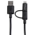 Фото #8 товара StarTech.com 1 m (3 ft.) 2 in 1 Charging Cable - USB to Lightning or Micro-USB for iPhone / iPad / iPod / Android - Apple MFi Certified - Multi Phone Charger - USB 2.0 - 1 m - USB A - Micro-USB B - USB 2.0 - 480 Mbit/s - Black