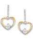 ფოტო #1 პროდუქტის Cubic Zirconia Heart Drop Earrings in Sterling Silver & 14k Gold-Plate