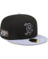 Фото #2 товара Men's Black Boston Red Sox Side Patch 59FIFTY Fitted Hat
