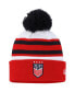 ფოტო #1 პროდუქტის Men's White USWNT Team Cuffed Knit Hat with Pom