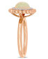 ფოტო #2 პროდუქტის Opal (2-3/4 ct.t.w.) and Diamond (1/10 ct.t.w.) Halo Ring in 14k Rose Gold