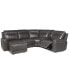 Фото #10 товара CLOSEOUT! Blairemoore 5-Pc. Leather Power Chaise Sectional with 1 USB Console and 1 Power Recliner, Created for Macy's