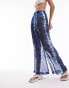 Фото #3 товара Topshop Petite batik print chiffon beach trouser in blue