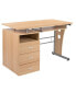 Desk With Three Drawer Single Pedestal And Pull-Out Keyboard Tray