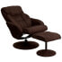 Фото #4 товара Contemporary Brown Microfiber Recliner And Ottoman With Circular Microfiber Wrapped Base