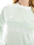 Фото #11 товара adidas Trio 3-stripes long sleeve top in pale green