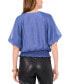 ფოტო #2 პროდუქტის Women's Short-Sleeve Smocked-Waist Top