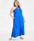 Фото #1 товара Plus Size Linen-Blend Maxi Dress, Created for Macy's