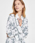 ფოტო #2 პროდუქტის Women's Long Floral-Print Flannel Robe, Created for Macy's