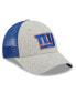 ფოტო #3 პროდუქტის Men's Heather Gray, Royal New York Giants Pop Trucker 9FORTY Adjustable Hat