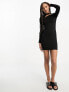 Фото #1 товара Urban Revivo cut out long sleeve mini dress in black