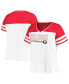 Фото #1 товара Women's White, Red Georgia Bulldogs Plus Size Field Game V-Neck T-shirt
