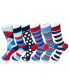 ფოტო #1 პროდუქტის 6 Pack Mens Cotton Dress Socks Mid Calf Argyle Pattern Solids Set