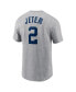 Фото #3 товара Men's Derek Jeter Heather Gray New York Yankees Fuse Name and Number T-shirt