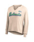 Women's Tan Distressed Seattle Seahawks Go For It Notch Neck Waffle Knit Long Sleeve T-shirt