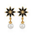 ფოტო #1 პროდუქტის Gold-Tone Imitation Glass Pearl Flower Stud Dangle Charm Earrings