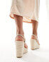 Фото #6 товара Glamorous Wide Fit espadrille wedge heeled sandals in silver diamante
