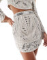 Фото #2 товара ASOS DESIGN mini skirt with pearl and sequin embellishment co-ord in grey