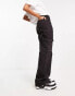 DTT Molly high waisted wide leg cargo jeans in washed black