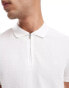 Фото #3 товара Jack & Jones waffle zip up polo in white