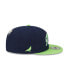 Фото #6 товара Бейсболка New Era мужская X Staple College Navy, Neon Green Seattle Seahawks Pigeon 9Fifty Snapback Hat
