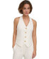 ფოტო #1 პროდუქტის Women's Collarless Cropped Halter Sleeveless Blazer