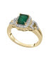 ფოტო #1 პროდუქტის Lab-grown Emerald and Lab-Grown White Sapphire Ring in 14K Gold Over Sterling Silver