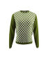 ფოტო #1 პროდუქტის Bellemere Checker Print Cashmere Merino Fantasy Sweater