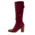 Фото #4 товара Softwalk Knox S1951-601 Womens Red Leather Zipper Knee High Boots 5.5