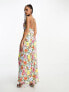 Forever New chain halter neck maxi dress in yellow and pink floral