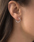 Lab-Grown Ruby Small Hoop Earrings in Sterling Silver, 0.79" (Also in Cubic Zirconia)