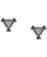 ფოტო #1 პროდუქტის Black-Tone Triangle Crystal Stud Earrings
