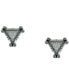 Black-Tone Triangle Crystal Stud Earrings