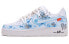 【定制球鞋】 Nike Air Force 1 Low 空军一号 CS 解构鞋带 冬雪 手绘喷绘涂鸦 复古做旧 低帮 板鞋 男款 蓝灰 / Кроссовки Nike Air Force CW2288-111