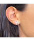 ფოტო #2 პროდუქტის Diamond Flower Petal Stud Earrings