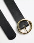 Фото #2 товара Pieces belt with gold circle buckle in black