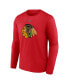 Men's Connor Bedard Red Chicago Blackhawks Authentic Stack Name and Number Long Sleeve T-shirt